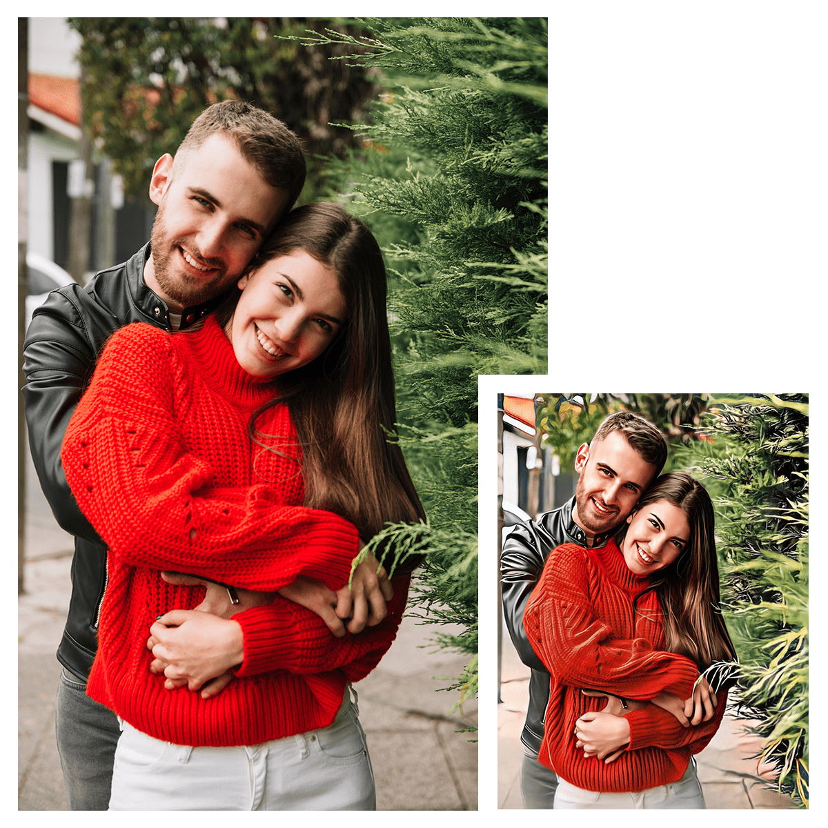 Wspólny portret realistyczny - druk na płótnie, spersonalizowany prezent dla pary - Adamell.pl