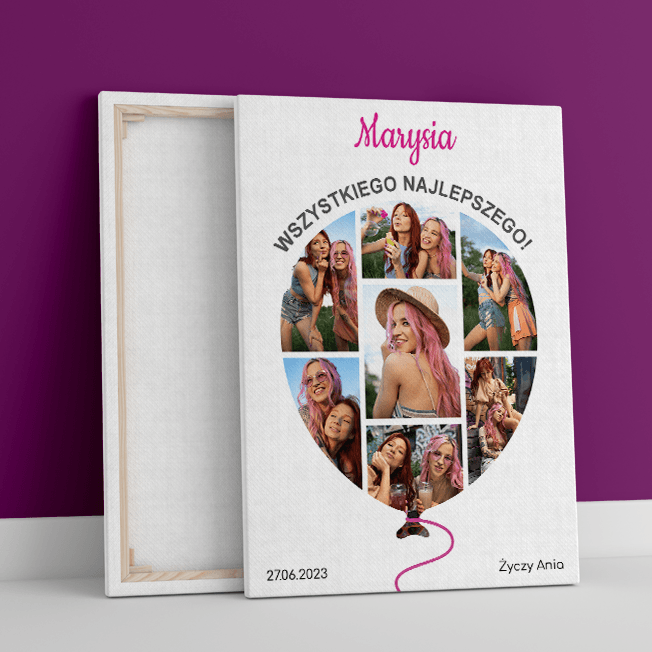 Wszystkiego, co najlepsze - druk na płótnie, spersonalizowany prezent - Adamell.pl - Wyjątkowe Prezenty