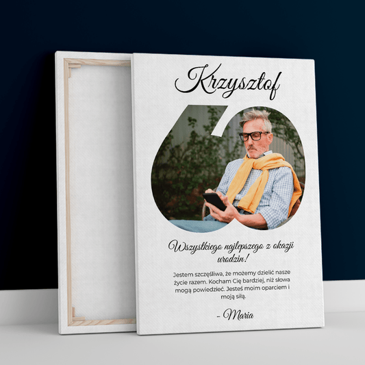 Wszystkiego dobrego - druk na płótnie, spersonalizowany prezent dla niego - Adamell.pl