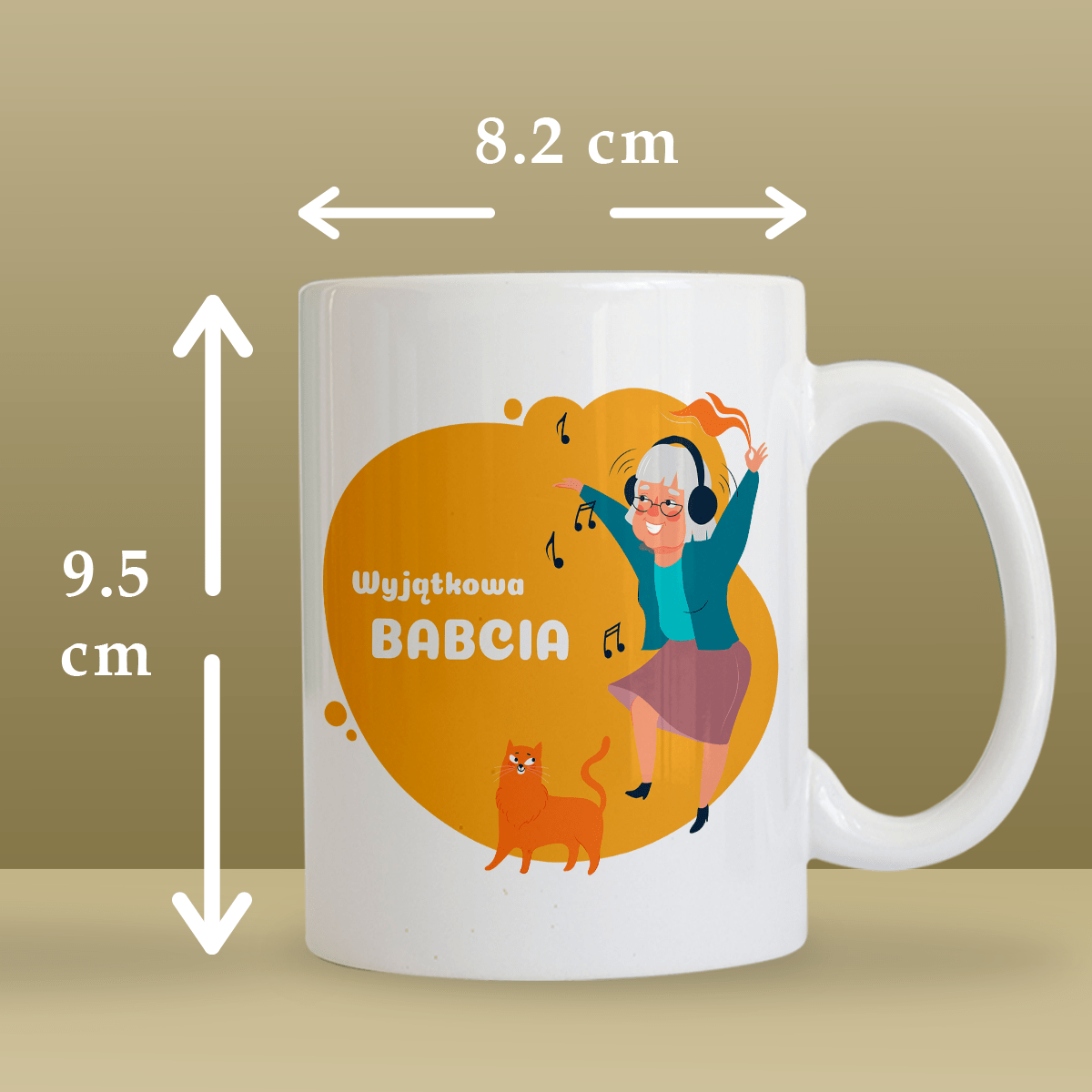 Wyjątkowa Babcia - 1x Kubek z nadrukiem, spersonalizowany prezent dla babci - Adamell.pl