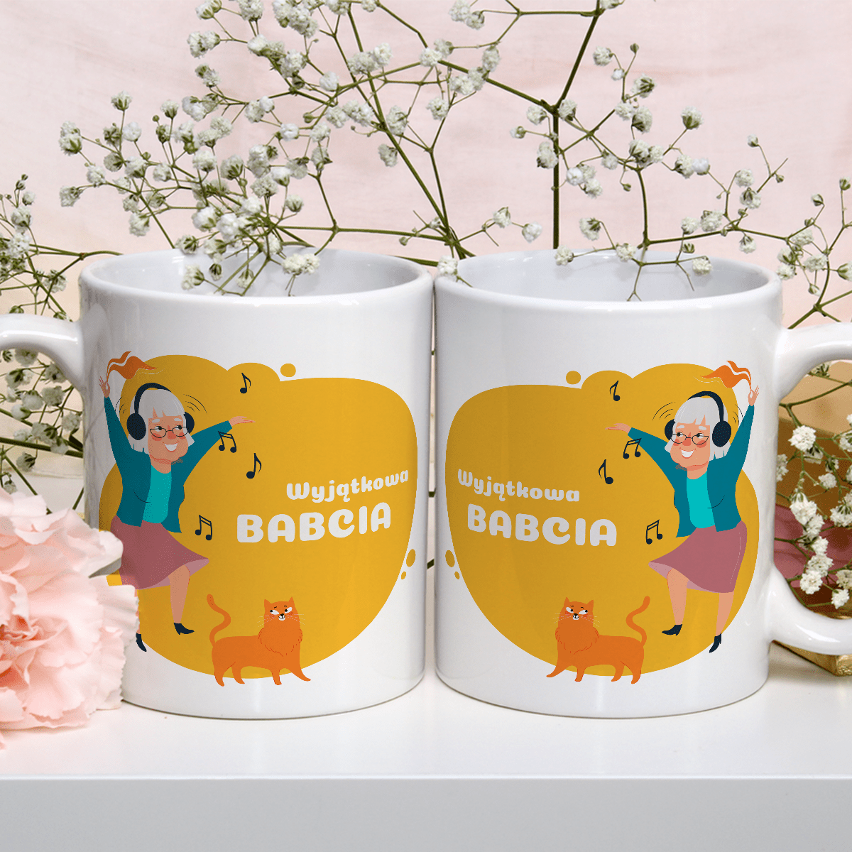 Wyjątkowa Babcia - 1x Kubek z nadrukiem, spersonalizowany prezent dla babci - Adamell.pl