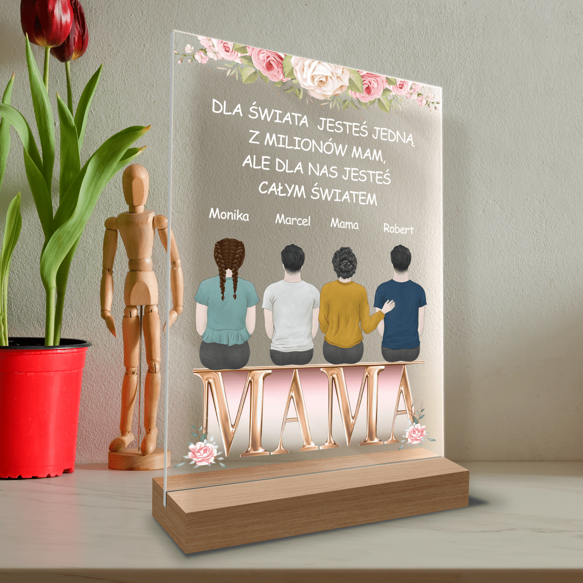 Wyjątkowa mama - Druk na szkle, spersonalizowany prezent dla mamy - Adamell.pl
