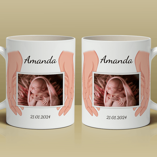 Z okazji narodzin - 1x Kubek z nadrukiem, spersonalizowany prezent dla dziecka - Adamell.pl