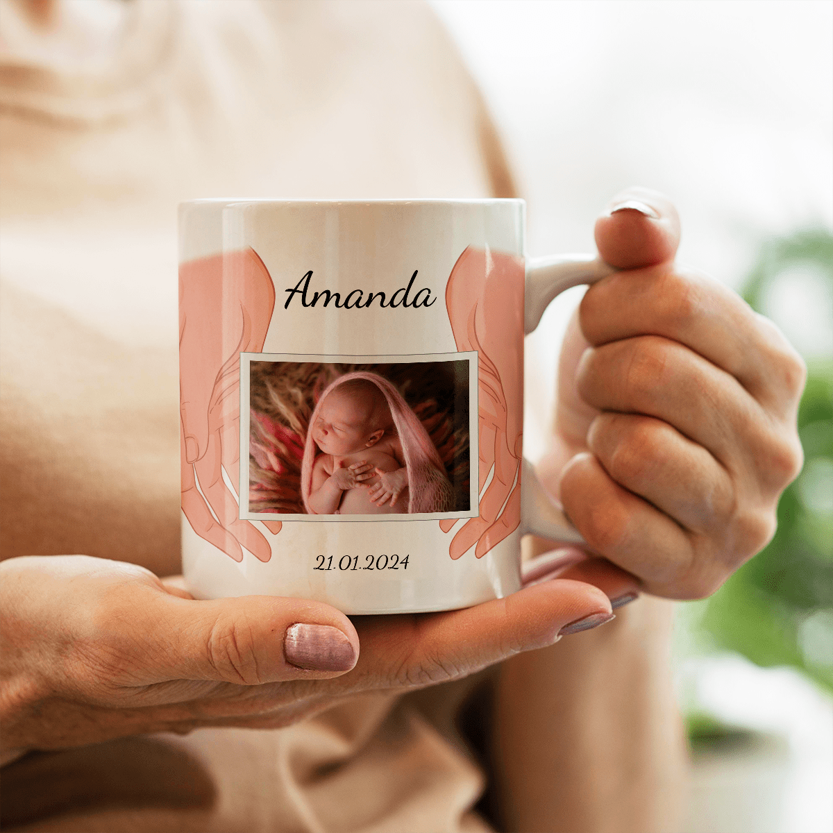 Z okazji narodzin - 1x Kubek z nadrukiem, spersonalizowany prezent dla dziecka - Adamell.pl