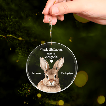 Zajączek wielkanocny - zawieszka akrylowa, spersonalizowany prezent dla rodziców - Adamell.pl