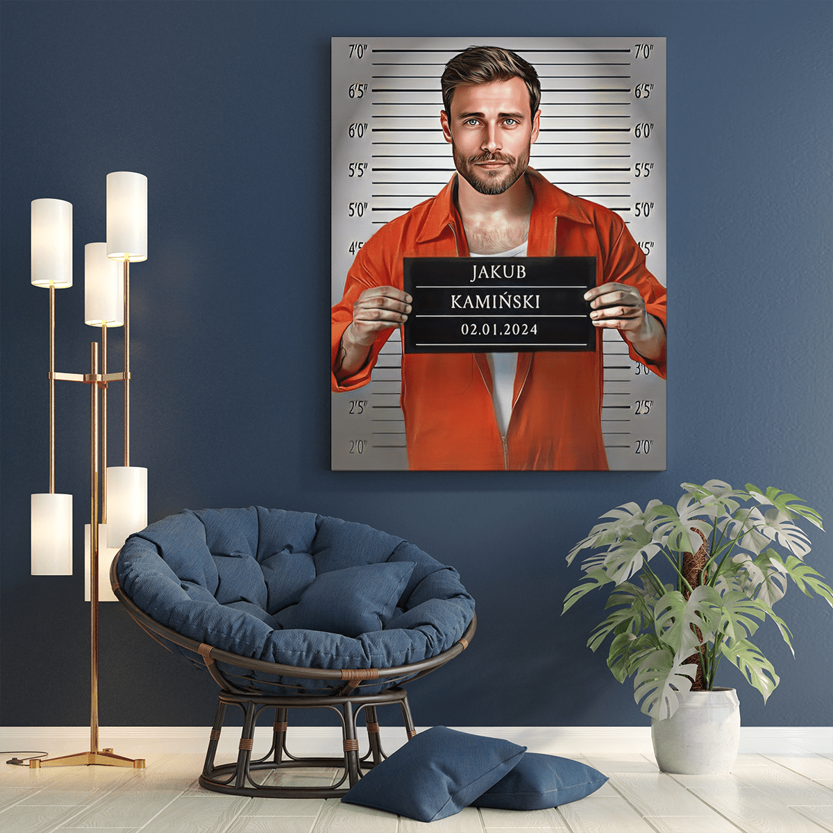 Zatrzymany - druk na płótnie, spersonalizowany prezent dla niego - Adamell.pl