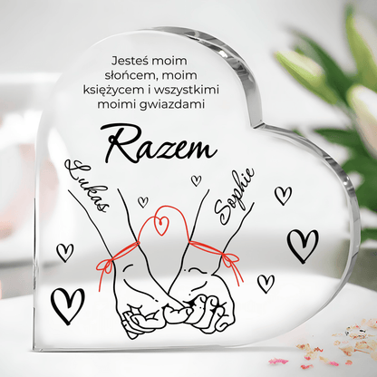 Zawsze razem - Szklane serce, spersonalizowany prezent dla niej - Adamell.pl