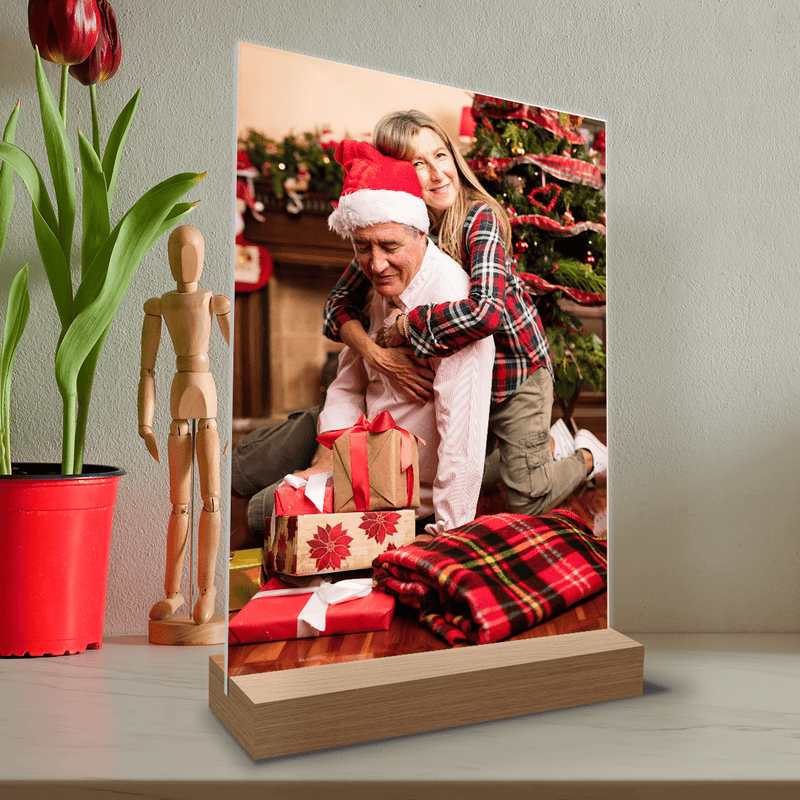 Zdjęcie świąteczne z dziadkiem - Druk na szkle, spersonalizowany prezent dla dziadka - Adamell.pl