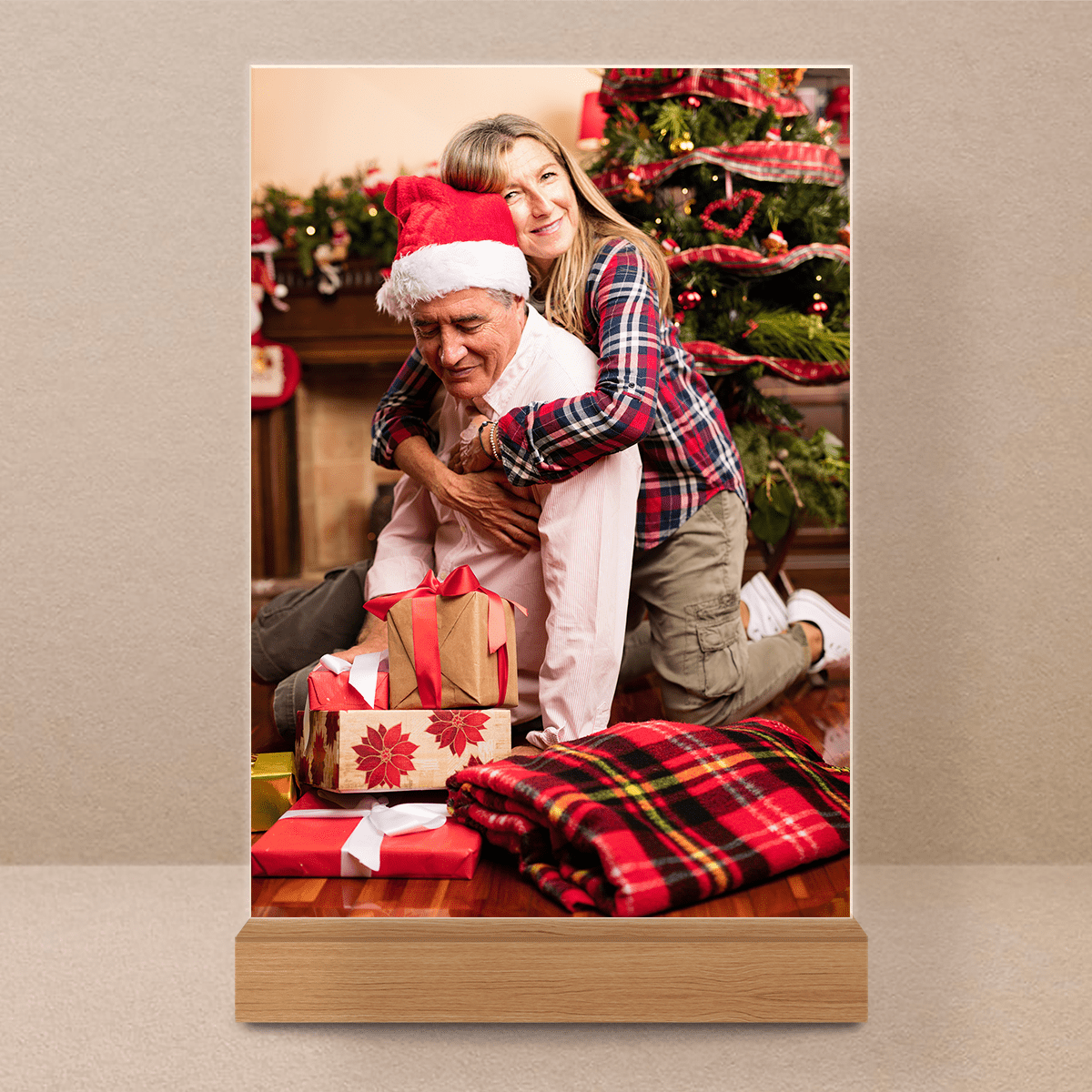 ZdjÄ™cie Ĺ›wiÄ…teczne z dziadkiem - Druk na szkle, spersonalizowany prezent dla dziadka - Adamell.pl