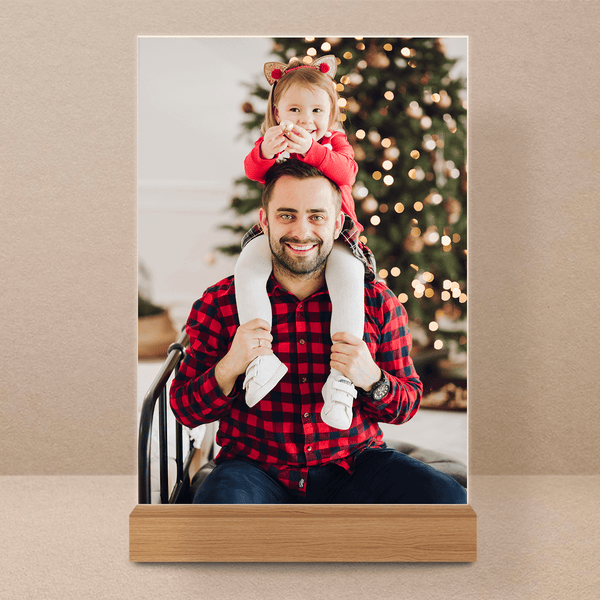 Zdjęcie świąteczne z tatą - Druk na szkle, spersonalizowany prezent dla taty - Adamell.pl