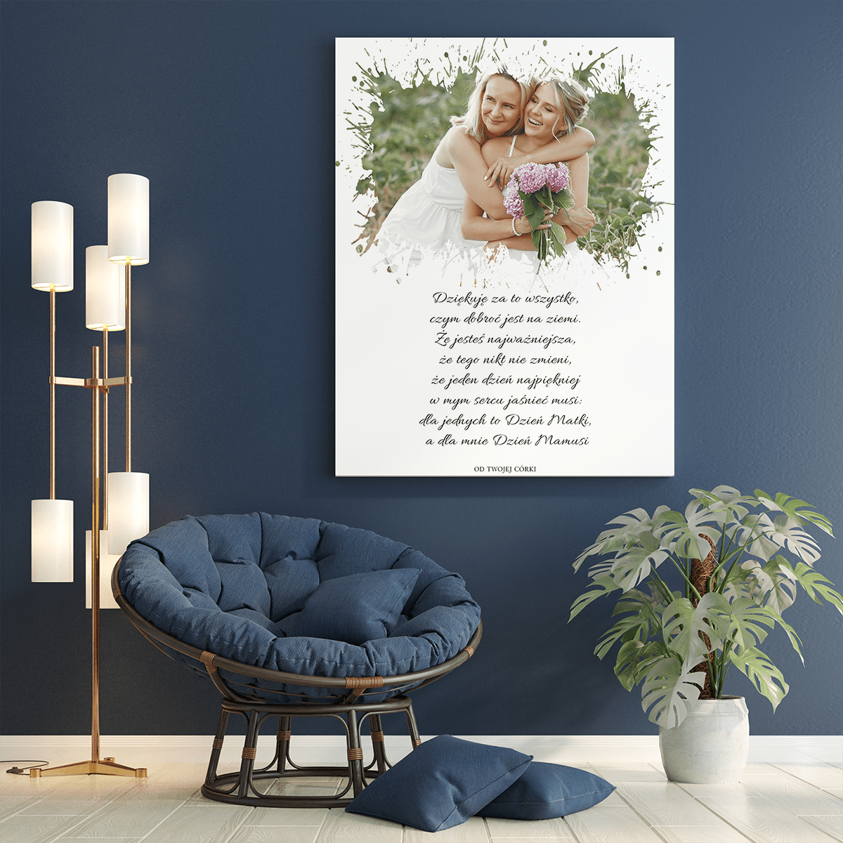 Zdjęcie z efektem rozprysku - druk na płótnie, spersonalizowany prezent dla mamy - Adamell.pl