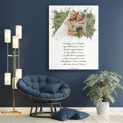 Zdjęcie z efektem rozprysku - druk na płótnie, spersonalizowany prezent dla mamy - Adamell.pl