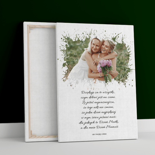 Zdjęcie z efektem rozprysku - druk na płótnie, spersonalizowany prezent dla mamy - Adamell.pl