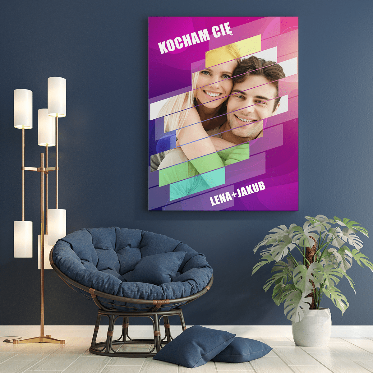 Zdjęcie z pasków - druk na płótnie, spersonalizowany prezent dla pary - Adamell.pl