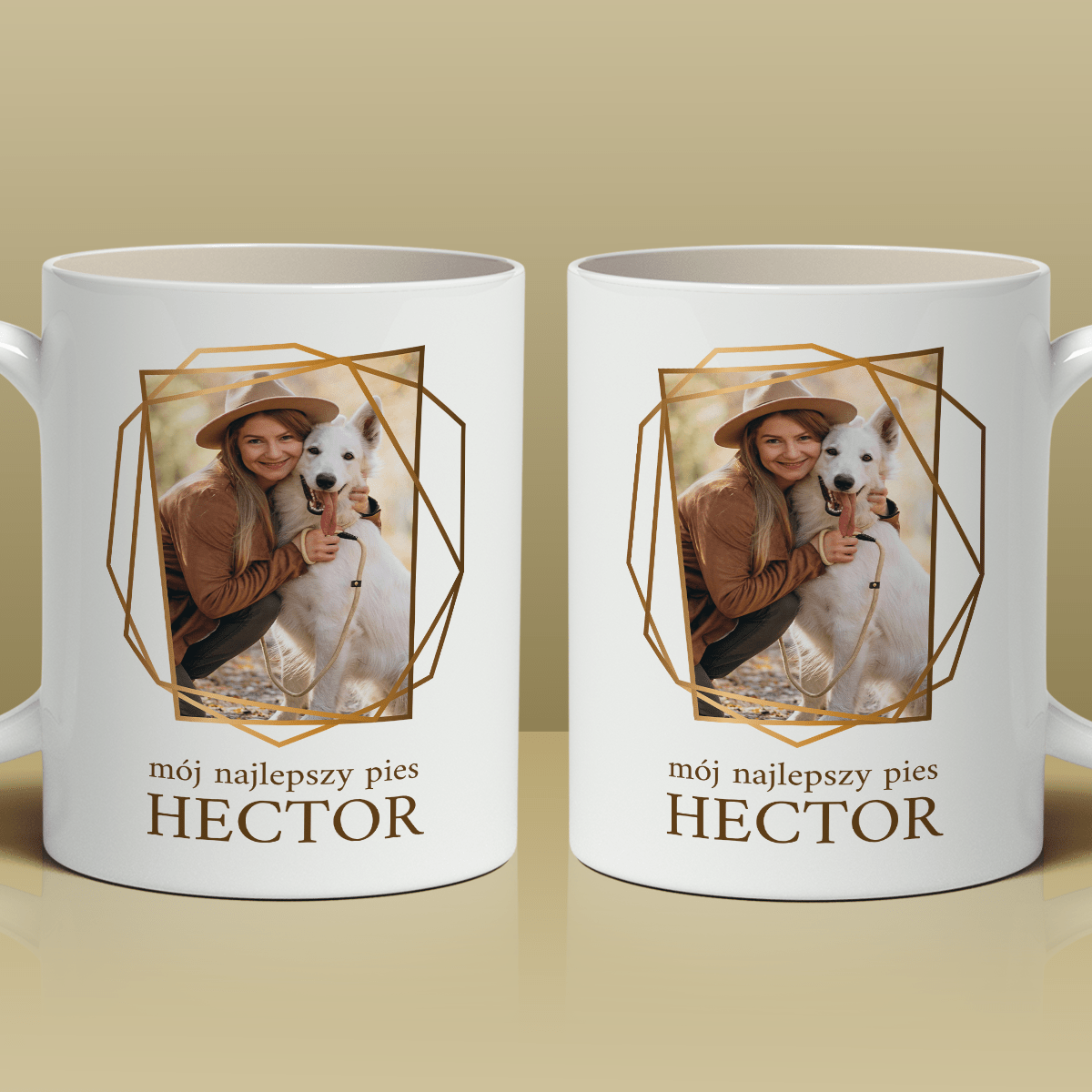 Zdjęcie z psem + imię - 1x Kubek z nadrukiem, spersonalizowany prezent - Adamell.pl