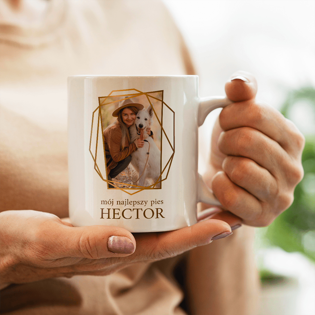 Zdjęcie z psem + imię - 1x Kubek z nadrukiem, spersonalizowany prezent - Adamell.pl