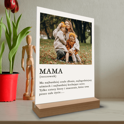 Znaczenie słowa MAMA - Druk na szkle, spersonalizowany prezent dla mamy - Adamell.pl