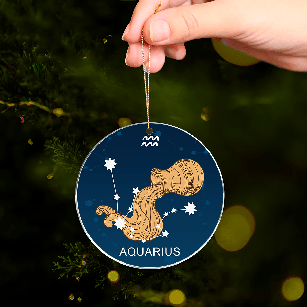 Zodiak wodnik - bombka choinkowa, spersonalizowany prezent dla mamy - Adamell.pl