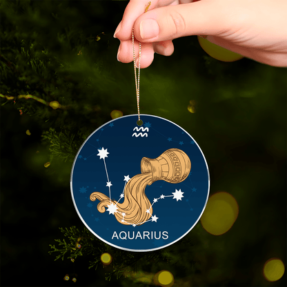 Zodiak wodnik - bombka choinkowa, spersonalizowany prezent dla mamy - Adamell.pl
