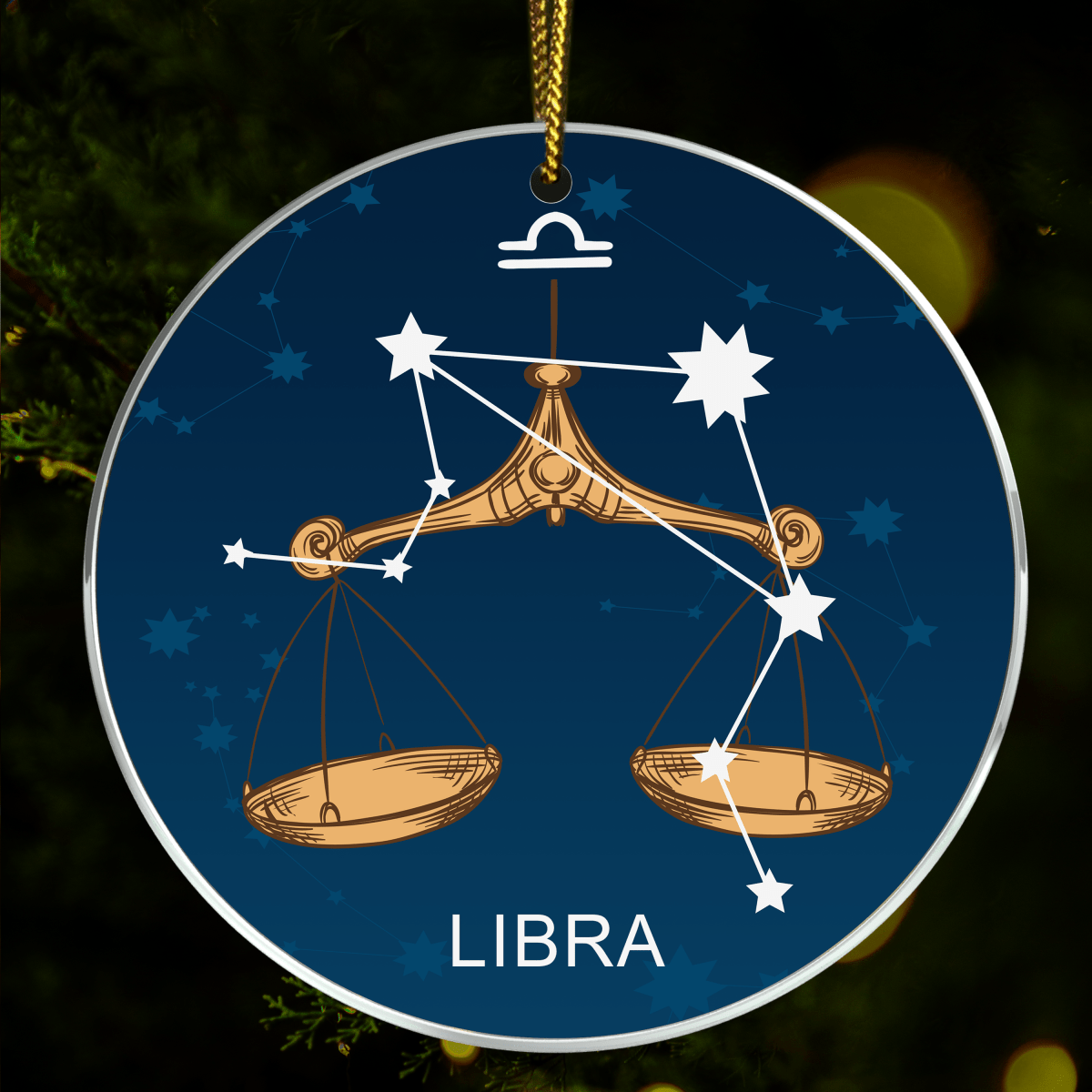 Zodiakalna waga - bombka choinkowa, spersonalizowany prezent dla przyjaciółki - Adamell.pl