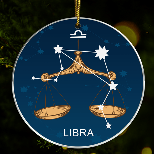 Zodiakalna waga - bombka choinkowa, spersonalizowany prezent dla przyjaciółki - Adamell.pl