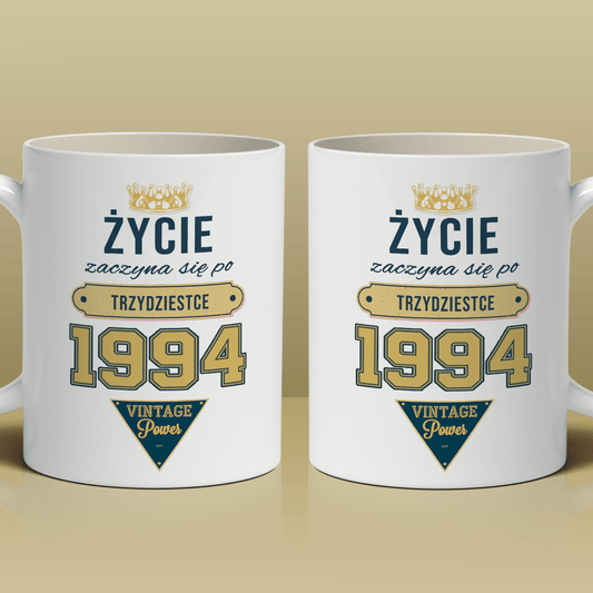Życie po 30 - 1x Kubek z nadrukiem, spersonalizowany prezent dla niego - Adamell.pl