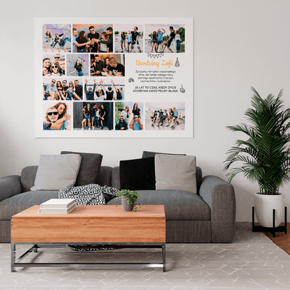 Życzenia 25 lat - druk na płótnie, spersonalizowany prezent dla przyjaciela - Adamell.pl