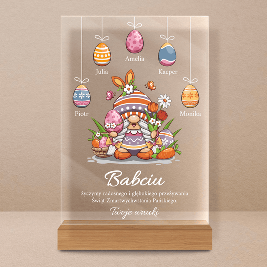 Życzenia dla babci od wnuków - Druk na szkle, spersonalizowany prezent dla babci - Adamell.pl