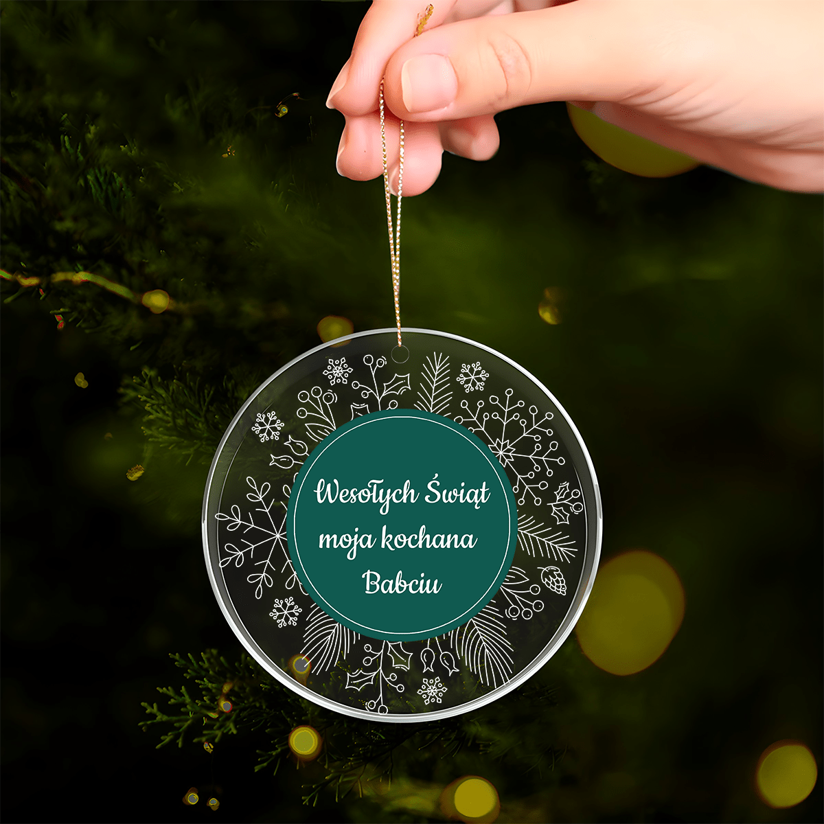 Życzenia gwiazdkowe dla babci - bombka choinkowa, spersonalizowany prezent dla babci - Adamell.pl