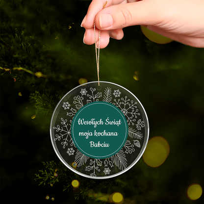 Życzenia gwiazdkowe dla babci - bombka choinkowa, spersonalizowany prezent dla babci - Adamell.pl