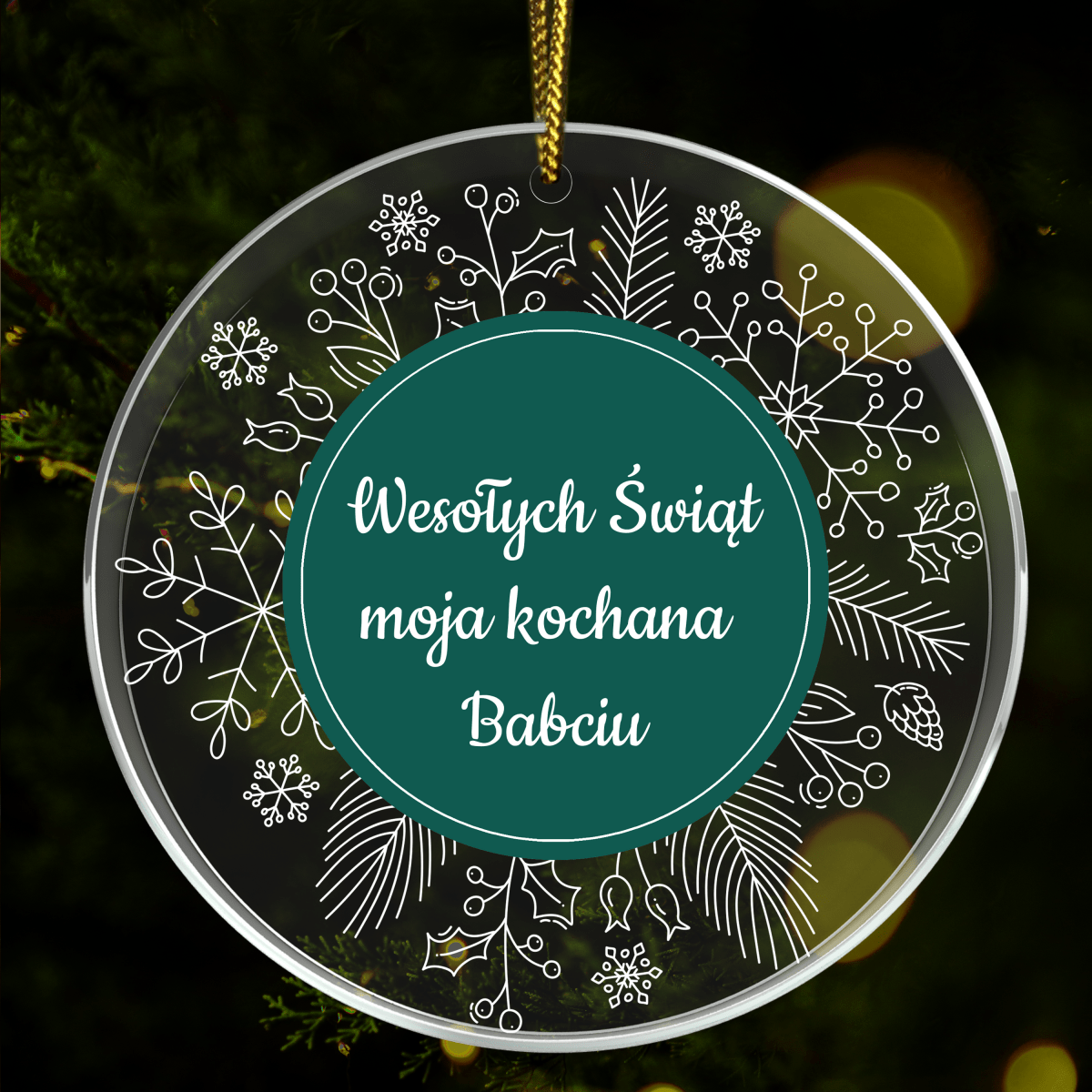 Życzenia gwiazdkowe dla babci - bombka choinkowa, spersonalizowany prezent dla babci - Adamell.pl