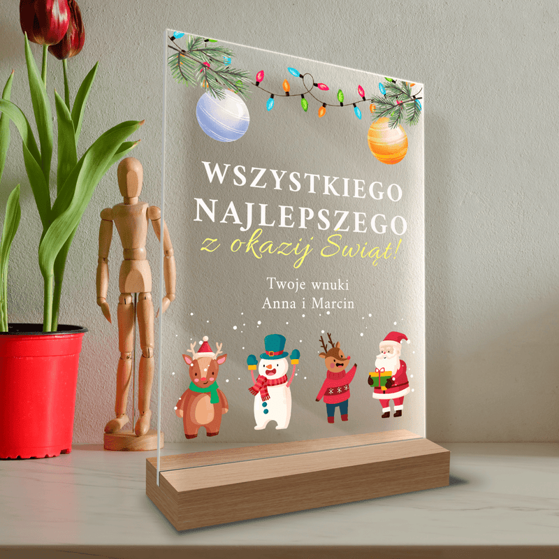 Życzenia na święta - Druk na szkle, spersonalizowany prezent dla dziadków - Adamell.pl