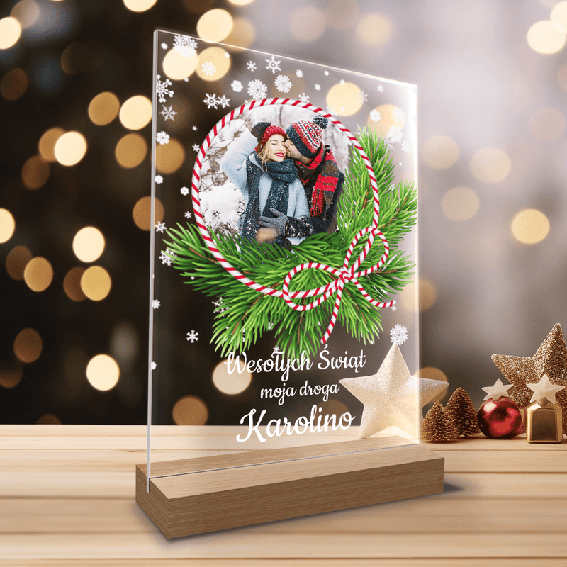 Życzenia świąteczne dla ukochanej - Druk na szkle, spersonalizowany prezent dla dziewczyny - Adamell.pl