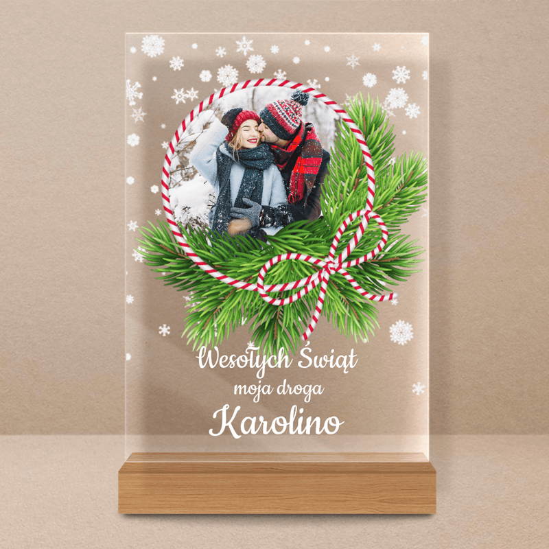 Życzenia świąteczne dla ukochanej - Druk na szkle, spersonalizowany prezent dla dziewczyny - Adamell.pl