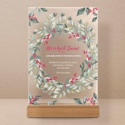 Życzenia świąteczne - Druk na szkle, spersonalizowany prezent dla dziadków - Adamell.pl